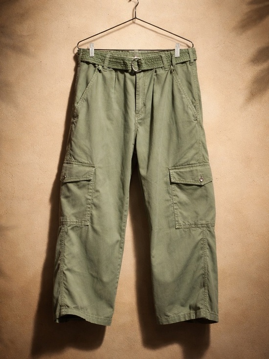 Citizens Of Humanity Pants - Citizens Of Humanity Olive Green Cargo Pants with D-Ring Belt Waist 27 Inseam 28